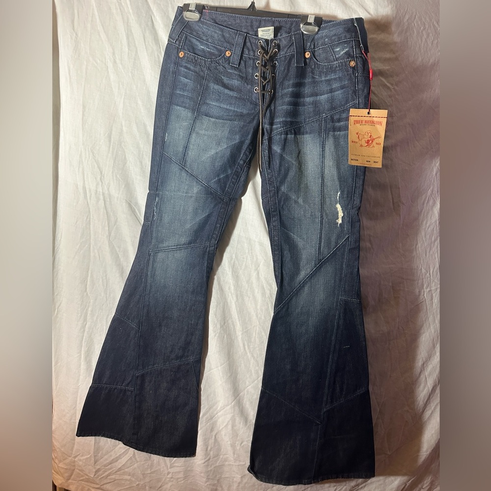 True Religion 12” Wide Leg Flare Jeans Made In USA 32 L - Cassidy MAKE OFFER